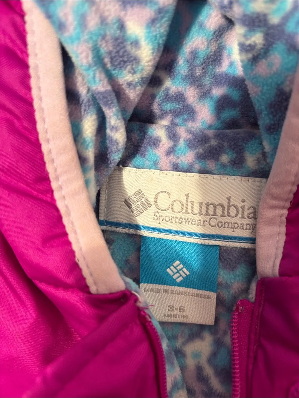 Columbia Infant Magenta Hooded One-Piece Snowsuit